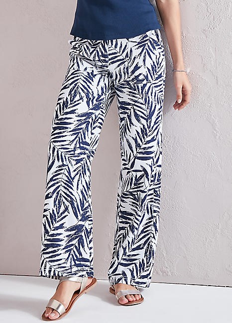 Luck & Trouble Stretch Trousers white-black allover print casual look Fashion Trousers Stretch Trousers 